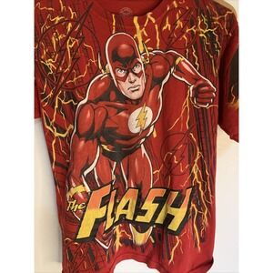 The Flash Barry Allen Youth Shirt DC Comics Graphic Unisex Cotton Sz‎ 14/16